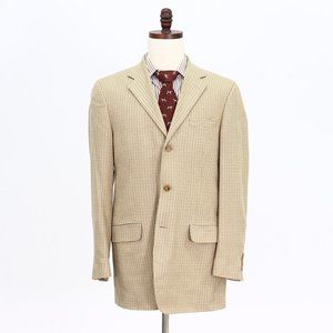Lands' End 40L Beige HT 3-Button Sport Coat Blazer Jacket P459